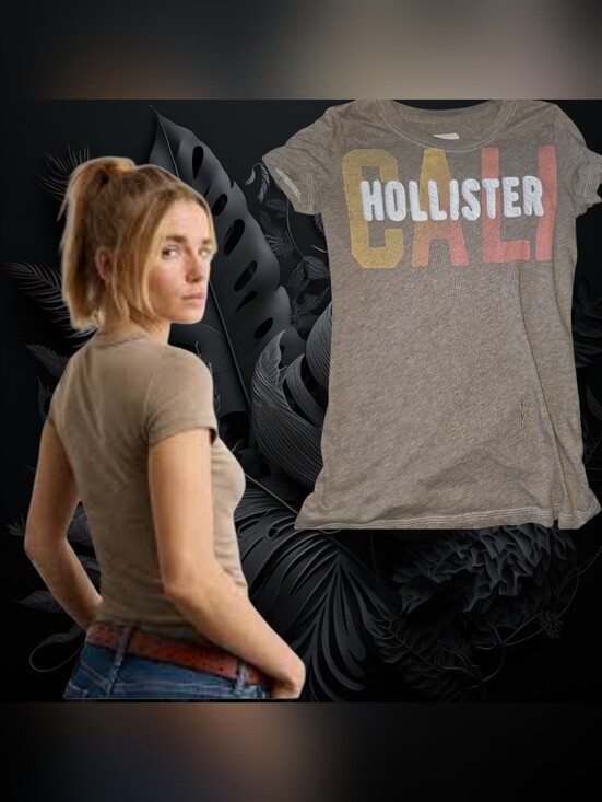 Hollister Tops - Hollister Brown Tee with Multi Colors Lettering